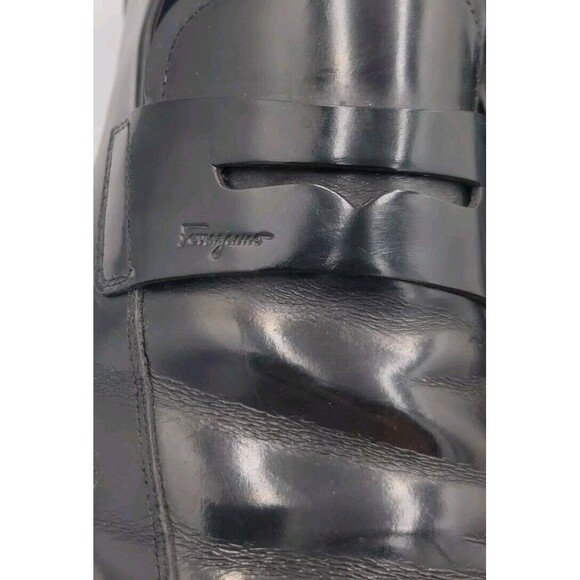 Salvatore Ferragamo Mens 9‎ D Italian Black Leather Shoe Loafers main image 12